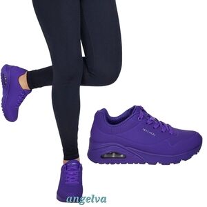 New Skechers uno night shades sneakers purple comfort classic contemporary yoga